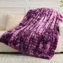 NEWCOSPLAY Faux Fur Throw Blanket Tie-dye Violet Purple Luxury Fluffy Thick Warm Bubble Blanket for Couch Sofa Bed 700GSM (Tie-dye Violet Purple, Throw(50"x60")) by CozyNest Decor