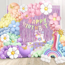 Pastel Balloon Garland Kit - 219pcs, Different Sizes 18, 10, 5 Inch Pastel Rainbow & Daisy Balloons for First Birthday Girl Baby Shower Party Arch by TinyTreasures Baby Boutique