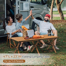 GYMAX Folding Camping Table, Aluminum Roll-Up Picnic Table with Carrying Bag, Portable Low Beach Table for Outdoor Travel, Hiking, Party, BBQ, Backyard by GreenHaven Gardens
