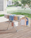 Clothes Drying Rack - Foldable Laundry Drying Rack for Clothing & Bedding, Easy-to-Assemble, Space-Saving Metal Airer with Non-Slip Feet, Indoor & Outdoor Use, 55.5"×22.8"×36.6", Gray by CozyNest Decor