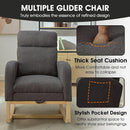 NIOIIKIT Modern Nursery Rocking Chair, Teddy Upholstered Rocking Chair with Footrest, Comfortable Rocker Chair with Side Pocket, Rocker Chair for Living Room, Bedroom, Nursing Room (Grey) by TinyTreasures Baby Boutique