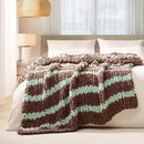 L'AGRATY Chunky Knit Blanket Throw: 50''x60'' Chenille Chunky Knitted Throw Blankets for Bed Couch - Handmade Thick Cable Knit Blanket - Large Crochet Rope Blankets for Home Decor by CozyNest Decor