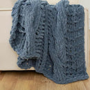 Esterra Chunky Knit Blanket Throw 50"x60", 100% Hand Knitted Chenille Throw Blanket, Cozy Soft Thick Cable Knit Throw Large Rope Knot Crochet Throw Blanket for Sofa Couch Bed, Blue Mirage by CozyNest Decor