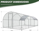 4ever2buy Large Metal Chicken Coop with Run Walk-in Poultry Cage Chicken Runs House Pen Cage Dome Roofed Chicken Coops with Anti-Ultraviolet Cover for Outdoor Backyard Farm Use 9.5'W x 19.3'L x 6.3'H by GreenHaven Gardens