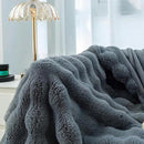 UKELER Soft Faux Fur Throw Blanket Large Solid Reversible Shaggy Blanket Plush Thick Fluffy Blankets Throws for Bed, Couch, Sofa, Office, Camping 60''x80'' Dark Grey by CozyNest Decor