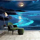 Nature Tapestry Forest Tree Sea Cave Wall Hanging, Stream Through Rainforest Landscape Wall Art Tapestry for Bedroom Living room (Blue Tears, 90"×70", Unframed) by CozyNest Decor