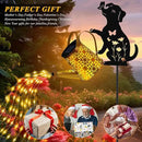 Solar Lights Outdoor Decorative, Watering Can with Cascading Lights, with Dog Silhouette Garden Stakes, Waterproof Metal Garden Decor for Yard Art, Outside, Patio, Lawn Ornaments(1 Pack) by CozyNest Decor