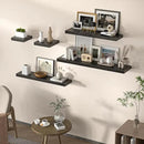 Floating Shelves for Wall, 36" W x 8" D x 1.5" H, Wooden Wall Mounted Display Shelves with Invisible Brackets for Living Room, Bedroom, Bathroom, Kitchen Decor and Storage, Set of 2, Black by CozyNest Decor