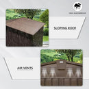 Domi Outdoor 10' x 8' Storage Shed, Metal Steel Utility Tool Shed Storage House with Double Lockable Doors & Air Vents for Backyard Patio Garden Lawn Brown by GreenHaven Gardens
