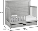 Delta Children Simmons Kids Caden 6-in-1 Convertible Crib with Trundle Drawer, Greenguard Gold Certified, Rustic Mist by TinyTreasures Baby Boutique