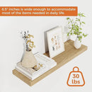 Fun Memories Floating Shelves for Wall, 22.5" Rustic Wood Deep Wall Mounted Shelves with Invisible Brackets for Decor & Storage, Floating Shelf for Living Room, Bathroom (Oak, Set of 2) by CozyNest Decor
