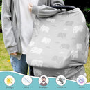 Nursing Cover Breastfeeding, Multi-use Baby Car Seat Covers Boys, Infant Stroller Cover, Stretchy Carseat Canopy, Soft Breathable, Elephant by TinyTreasures Baby Boutique