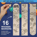 Wooden Height Chart for Wall - Personalized Boy Growth Chart, Custom Name Space Ship Theme Height Ruler Wood, Nursery Growing Wall Meter for Children, Large Baby Growth Chart Solar System, 2 Sizes by TinyTreasures Baby Boutique