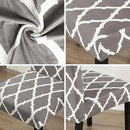 JQinHome Dining Chair Covers Set of 4, High Stretch Removable Washable Parsons Chair Slipcover for Home Party Hotel Wedding Ceremony (Grey White) by CozyNest Decor