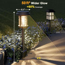 XMCOSY+ Solar Pathway Lights, Garden Solar Lights, 20 LM LED Glass Water Lens, IP65 Waterproof Solar Powered Light for Outside Driveway Walkway Landscape Backyard Sidewalk (‎Black & Brown) by CozyNest Decor