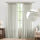 FMFUNCTEX Pinch Pleated Curtains 96 Inches Long for Living Room,Cream Beige Semi Sheer Faux Linen Textured Pleat Drapes for Bedroom with Hooks, Light Filtering Farmhouse Window Drapes 2 Panels by CozyNest Decor