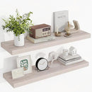 36 Inch Floating Shelves, 3D Textured Wood Grain, 36"x9.25"x1.5" Inch Deep Floating Shelves for Wall, Wooden Shelves for Bathroom, Bedroom, Living Room, Washed White by CozyNest Decor