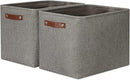 DULLEMELO Grey Storage Baskets for Organizing 2 Pack 16"x12"x12" Fabric Shelf Baskets for Gifts Empty Large Storage Organizer for Closet,Clothes,Toys,Bedroom (Grey) by TinyTreasures Baby Boutique