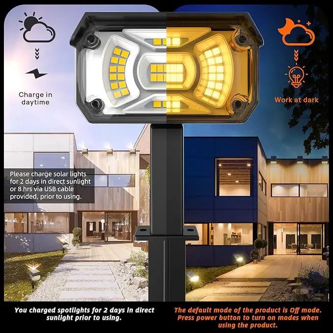 3 Brightness Modes Solar Outdoor Lights, 360 Degree Adjustable Lighting Angle with 40 LED's, Spotlights Outdoor Waterproof Auto On or Off Solar Garden Lights 8 Pack, photo 5 of 7