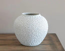White Ceramic Vase Flower Vase, Big Textured Round Vase for Centerpieces, Kitchen, Living Room, Bedroom Decor Gifts by GreenHaven Gardens