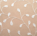 MIUCO Floral Embroidered Semi Sheer Curtains Faux Linen Grommet Curtains for Living Room 52 x 84 Inch 2 Panels Set, Taupe by CozyNest Decor