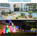 CLY Solar LED Flood Light Outdoor RGBCW Color Changing Floodlight with RF Remote, RGB 2700K 6500K Dimmable,16.4ft Cable IP66 Waterproof Solar Powered Security Light for Garden Tree Christmas Party by GreenHaven Gardens