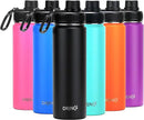 Drinco Stainless Steel Water Bottle Spout Lid Vacuum Insulated Double Wall Water Bottle Wide Mouth (40oz 32oz 22oz 18oz 14oz) Leak Proof Keep Cold Sport Camping Hiking (22 oz, 22oz Black) by CozyNest Decor