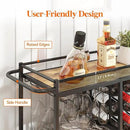 Lifewit Bar Cart for The Home, 3 Tier Drink Cart with Lockable Wheels, 12 Wine Rack and 3 Rows Glass Holders, Liquor Serving Cart for Kitchen Dining Livingroom, 31.6" x 13.1" x 33.9", Rustic Brown by CozyNest Decor
