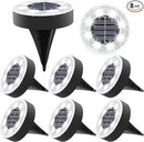 Joomer Solar Ground Lights, 8 Pack 8 LED Solar Lights Outdoor Waterproof IP68 Solar Disc Lights In-Ground Landscape Lighting Outdoor Lights for Patio Pathway Lawn Yard Driveway Walkway (White) by GreenHaven Gardens