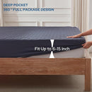 2 Pack Waterproof Mattress Protector, Twin XL Size Mattress Pad with Deep Pocket 6"-15" Depth, Soft Breathable Dirt-Proof Single Bed Mattress Cover for Bedroom, Dorm Room (Navy Blue) by TinyTreasures Baby Boutique