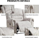 CANMOV Manual Recliner Chair, Classic and Traditional Manual Recliner Chair with Comfortable Arms and Back Single Sofa for Living Room, White Grey by CozyNest Decor