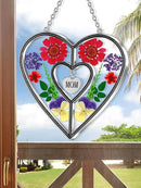 KY&BOSAM Heart Suncatcher Mom Gift Ornament Stained Glass Panles Hangings for Windows Sun Catcher with Pressed Flower Heart in Glass Birthday Gifts for Women Mother`s Day Christmas Home Garden Decor by GreenHaven Gardens