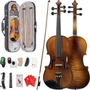 Vangoa Violin 4/4 Full Set Size, Fiddle Solid Spruce Wood Tiger Pattern for Professional Advanced Intermediate Beginners Adults Student Starter Acoustic Violins Kit Outfit Ebony Fittings, Hard Case by TinyTreasures Baby Boutique