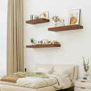 Heimlove Walnut Bathroom Shelves Floating Shelves for Wall Shelf Over Toilet Long Wall Mounted Modern Farmhouse,48 x 12 Wall Shelves with Invisible Brackets for Living Room, Kitchen, Bedroom by CozyNest Decor