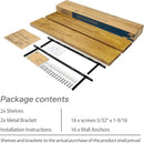 BGMG Wood Floating Shelves for Wall 36 inch Set of 2,Rustic Wooden Wall Mount Shelves for Bathroom Living Room Bedroom Kitchen Farmhouse-36x 6.7 x1.25 inch- Gold Oak by CozyNest Decor