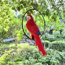 Lifelike Parrot Garden Statues Hanging Decor Ornaments Figurines Sculpture for Patio Lawn Yard, Blue Tail (Red Tail) by GreenHaven Gardens