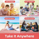 ZAZE Picnic Blanket Extra Large Waterproof, 80''x80''Checkered Picnic Blankets Beach, Outdoor, Camping on Grass Accessories Couple Ideas Wedding Registry Gifts (Red and White) by TinyTreasures Baby Boutique