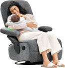 Nursery Swivel Glider Recliner Chair with Adjustable Armrests & Headrest, Rocking Chair Nursery with Removable Cover for Breastfeeding, FSC & Oeko-TEX Certified, Black by TinyTreasures Baby Boutique