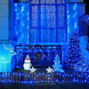 JMEXSUSS 300LED Christmas Curtain Lights, Blue Christmas Lights with Remote, Blue String Lights for Bedroom Wall Window Backdrop Garden Indoor Outdoor Patio Yard Porch Decorations, 9.8x9.8ft by CozyNest Decor