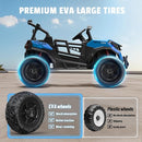 24V 2 Seater Ride on Car Truck, 4x200W, EVA Tires, 4WD/2WD, Remote Control, Rainbow Lights, Shock Absorbers, Bluetooth, Ride On UTV Toy for Kids Ages 3-8, Blue by TinyTreasures Baby Boutique