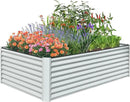 Domi Raised Garden Beds Outdoor, 8x4x2ft Thickening Tall Metal Rectangular Deep Root Box Planter for Vegetables, Flowers, Herbs, and Succulents 2" Deep w/ 456 Gallon Capacity - Silvery by GreenHaven Gardens