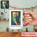 Personalized Coffee Mug, Custom Drawing Portrait Gift, Funny Customized Coffee Gift for Men & Women, Custom Mugs with Pictures, Red 15oz Customized Ceramic Tea Cup by TinyTreasures Baby Boutique
