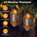 2 Pack Solar Lanterns Outdoor,Rattan with Metal Decorative Garden Hanging Lanterns Waterproof Christmas Gifts for Women LED Light with Handle for Table,Patio,Pathway,Pergolas,Tree,Yard,Fence,Hook by GreenHaven Gardens
