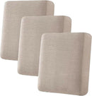 H.VERSAILTEX Super Stretch Individual Seat Cushion/Couch Slipcover Sets Thick Jacquard Textured Twill Fabric (3 Piece Sofa Covers, Sand) by CozyNest Decor