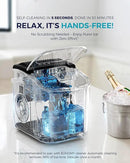 EUHOMY Countertop Ice Maker Machine with Handle, 26lbs Per Day, 9 Ice Cubes Ready in 6 Mins, Auto-Cleaning Portable Ice Maker with Basket and Scoop, for Home/Kitchen/Camping/RV (Silver) by CozyNest Decor