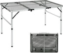 REDCAMP 48x24 Long Folding Grill Table for Outside, Lightweight Portable Metal Aluminum Outdoor Grill Table with Adjustable Height Legs, Great for Camping Picnic Cooking BBQ, Silver 4ft by GreenHaven Gardens