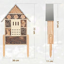 antiai Extra Large Wooden Insect House with Stakes,Wood Mason Bee Butterfly House,Insect Hotel,an Outdoor Bamboo Habitat for Ladybugs Live,Bee Box,Butterfly Habitat for Garden and Yard,30" H x15 W by GreenHaven Gardens