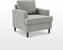 Mid-Century Accent Chair,Modern Linen Fabric Armchair for Living Room,Comfy Upholstered Reading Accent Chairs for Bedroom,Single Sofa Chair with Wood Legs (Light Grey, 2 Pack) by CozyNest Decor