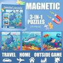 Magnetic Puzzles for Toddlers 3-5 , 75-Pieces Travel Toys , Sea Puzzles Ages 4-6, Educational Learning Magnets, Road Car Trip & Airplane Activities Toys for 3 4 5 6 7 Girls Boys Gift by TinyTreasures Baby Boutique