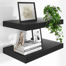Heimlove 24 x 12 Inch Deep Floating Shelves Wall Mounted with Invisible Brackets,Storage Hanging Shelf for Wall Decor in Bathroom, Bedroom, Toilet, Kitchen, Living Room, Office Set of 2 (Black) by CozyNest Decor